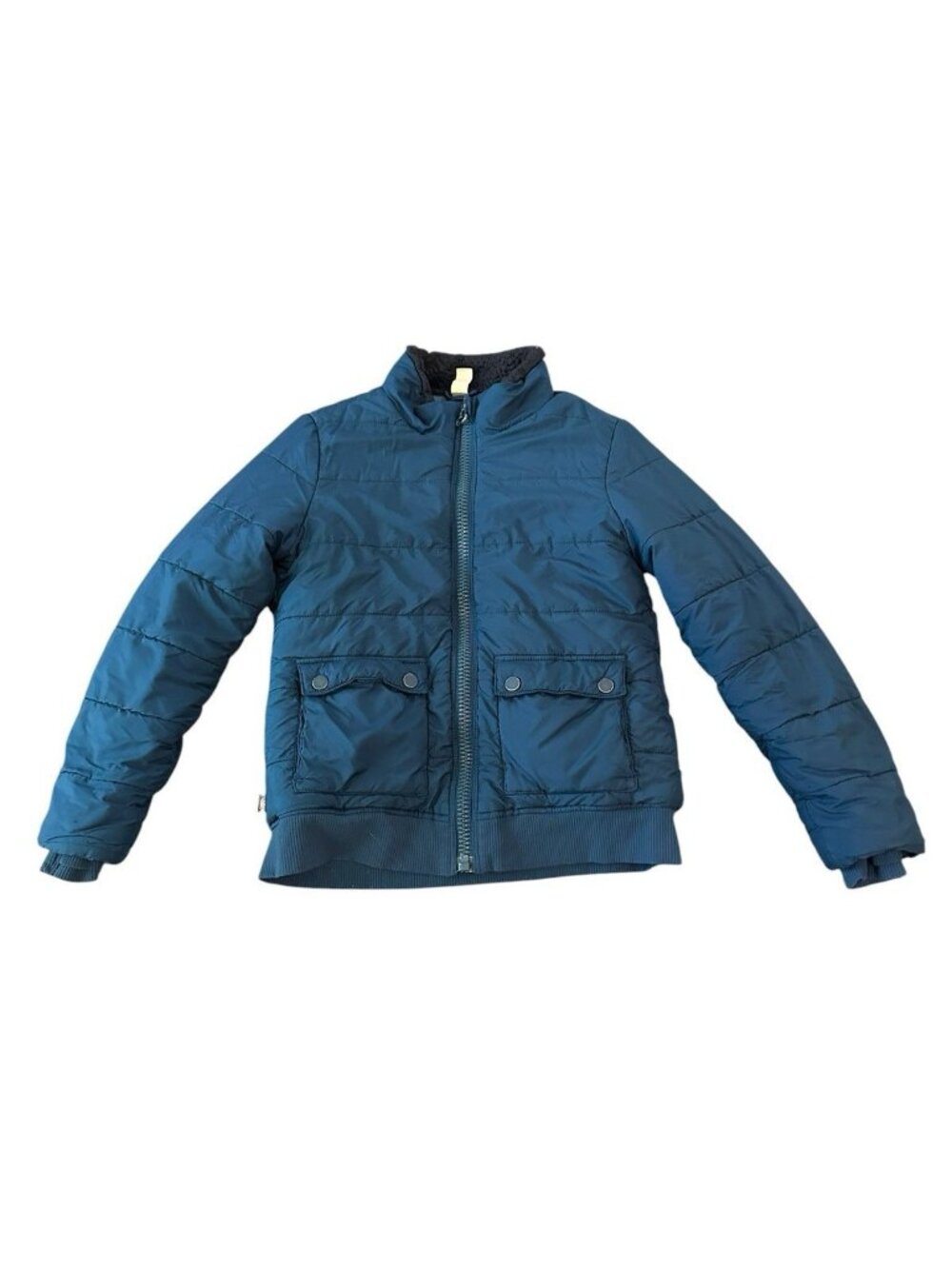 Athleta Girl Blue Puffer Jacket Fleece Lined 8/10 READ DESCRIPTION Child‎ Winter